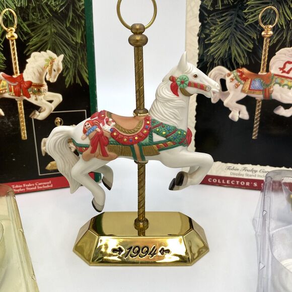 3 Hallmark Keepsake Tobin Fraley Carousel Horse Christmas Ornaments '92 '93 '94 - Picture 4 of 10